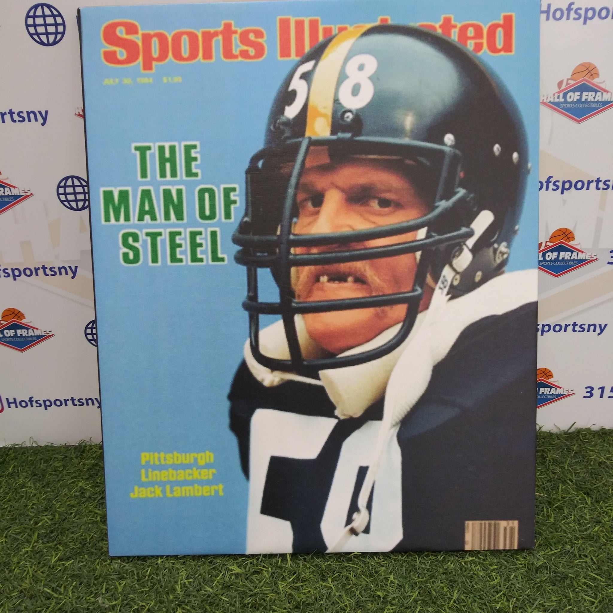 JACK LAMBERT SPORTS ILLUSTRATED COVER STEELERS 16X20 CUSTOM CANVAS PRINT - READY TO HANG