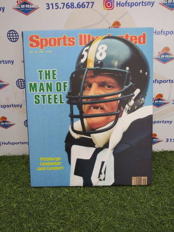 JACK LAMBERT SPORTS ILLUSTRATED COVER STEELERS 16X20 CUSTOM CANVAS PRINT - READY TO HANG