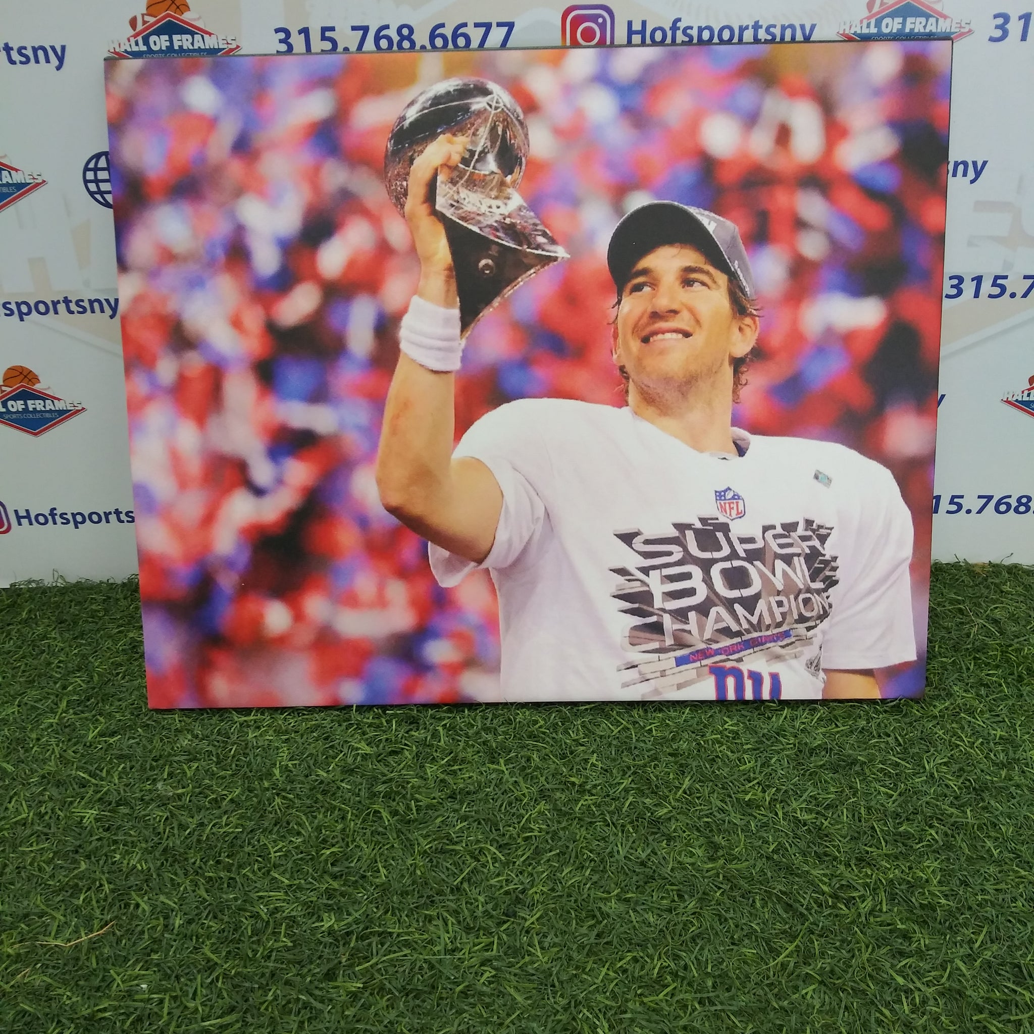 ELI MANNING CHAMPIONSHIP CELEBRATION NEW YORK GIANTS 16X20 CUSTOM CANVAS PRINT - READY TO HANG