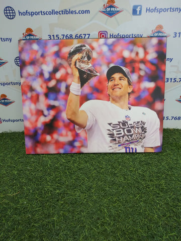 ELI MANNING CHAMPIONSHIP CELEBRATION NEW YORK GIANTS 16X20 CUSTOM CANVAS PRINT - READY TO HANG