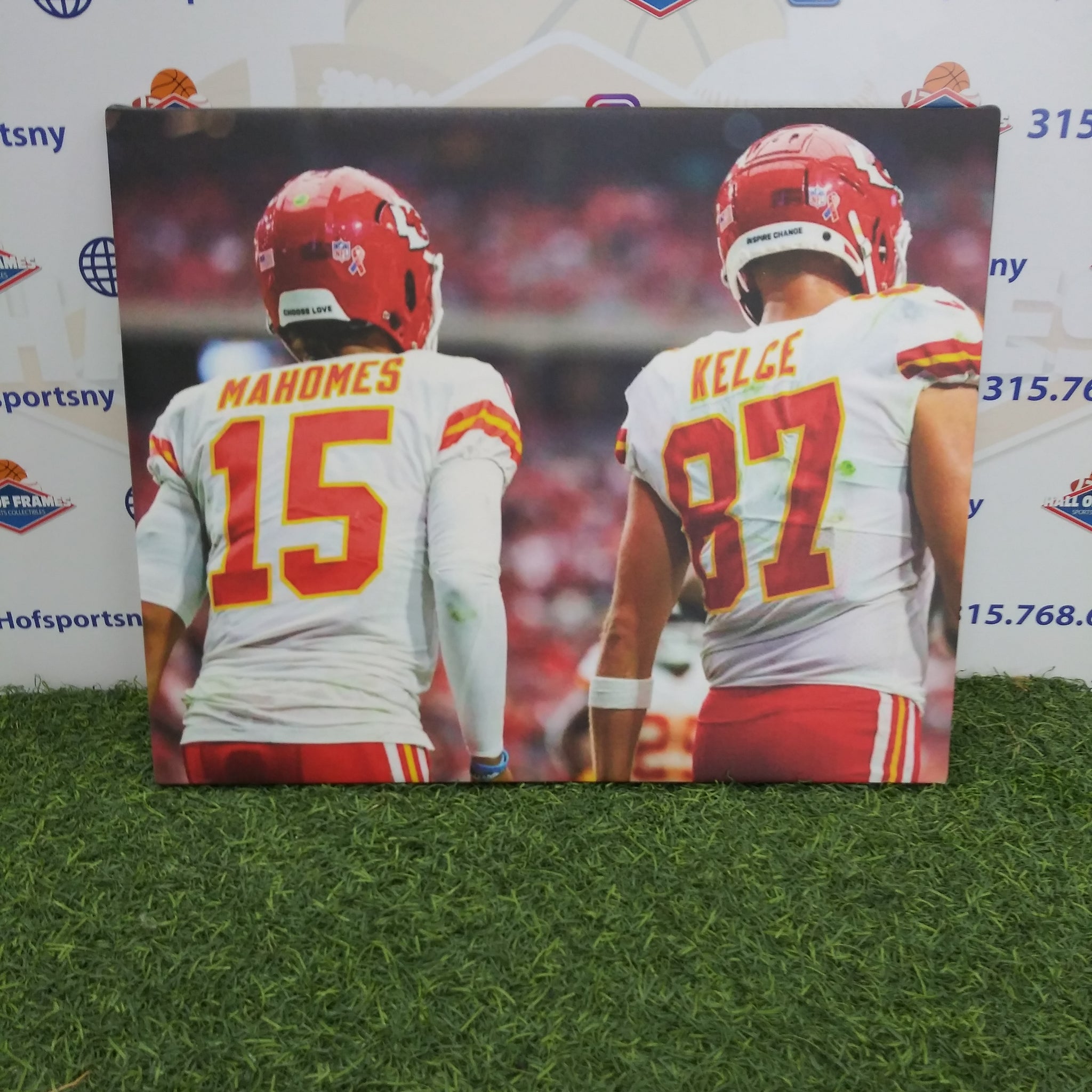 PATRICK MAHOMES TRAVIS KELCE KANSAS CITY CHIEFS 16X20 CUSTOM CANVAS PRINT - READY TO HANG