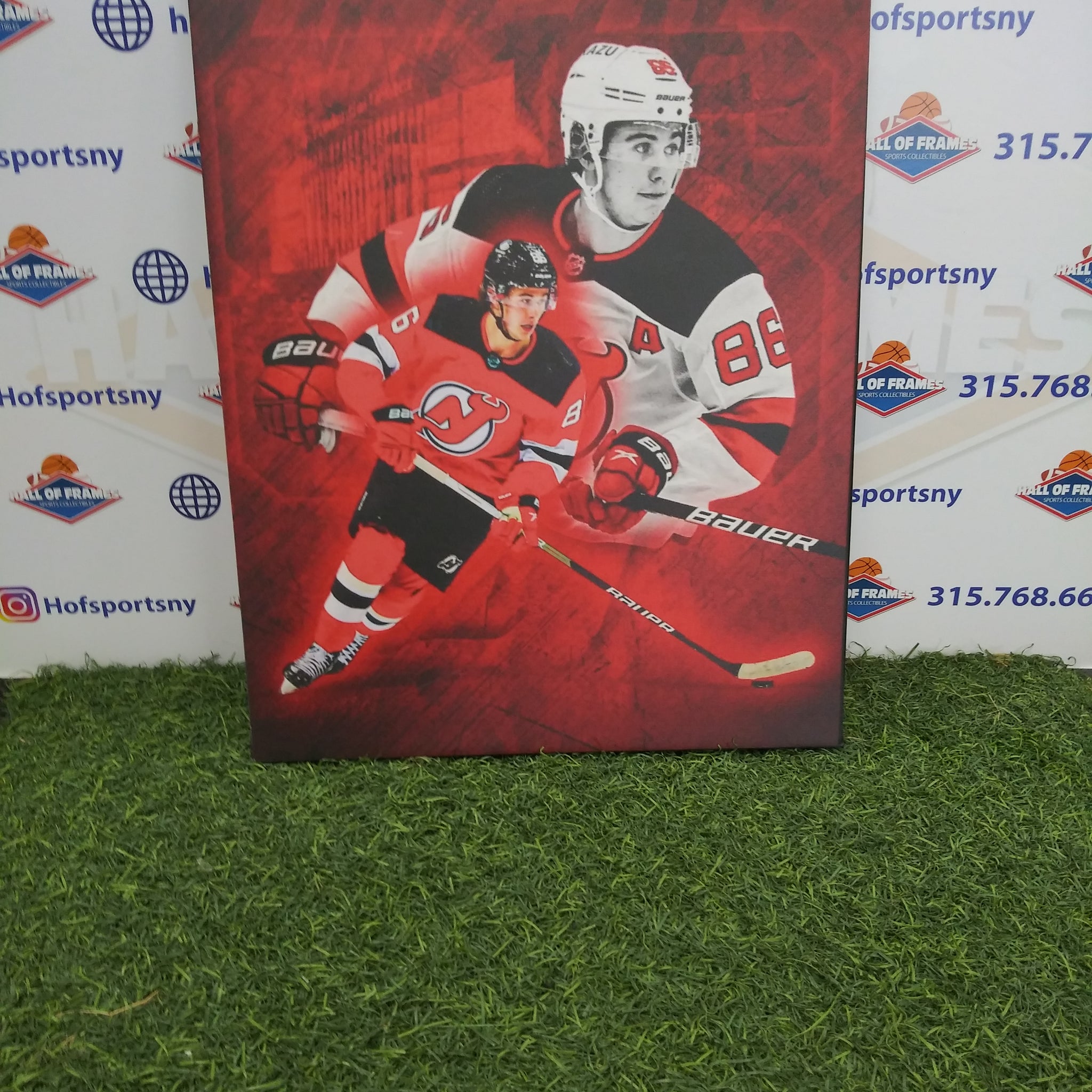 JACK HUGHES NEW JERSEY DEVILS 16X20 CUSTOM CANVAS PRINT - READY TO HANG