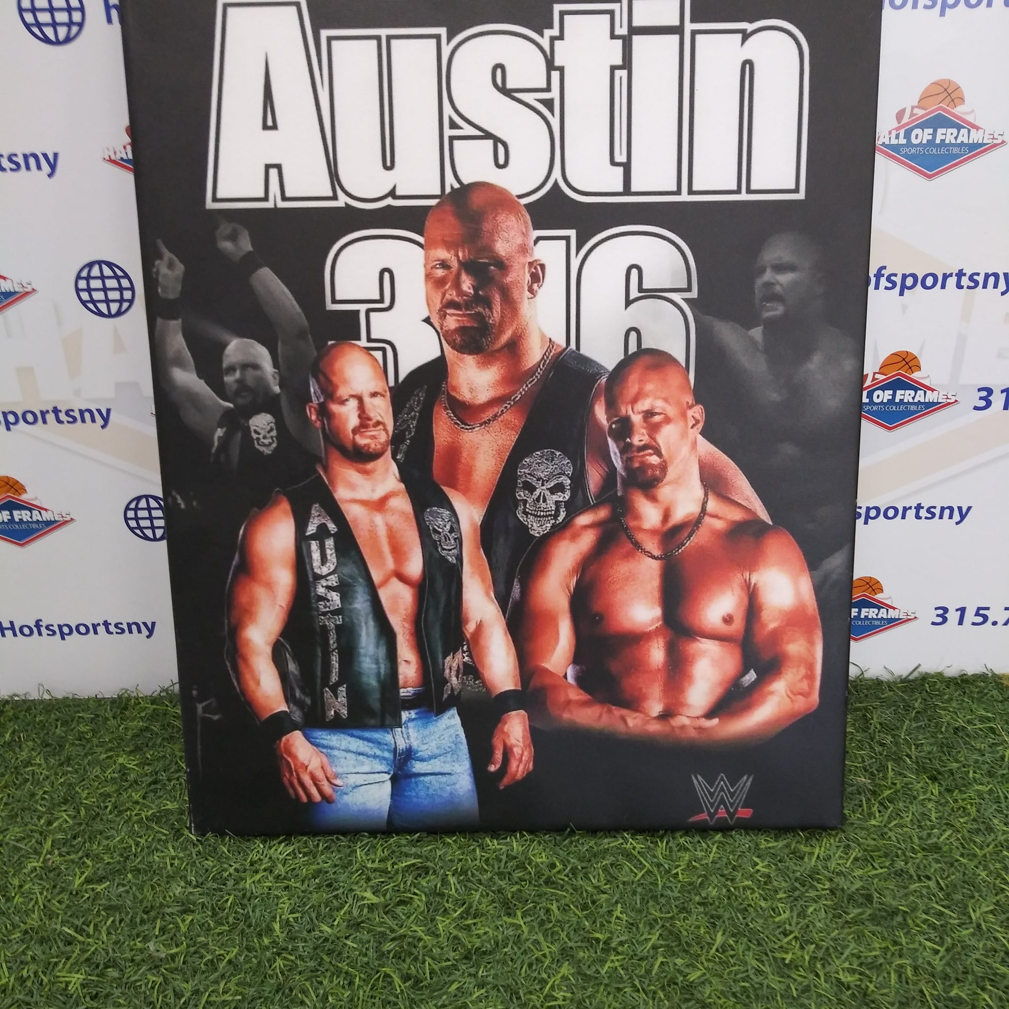 STONE COLD STEVE AUSTIN COLLAGE 16X20 CUSTOM CANVAS PRINT - READY TO HANG