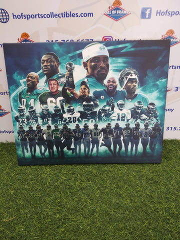 PHILADELPHIA EAGLES COLLAGE 16X20 CUSTOM CANVAS PRINT - READY TO HANG