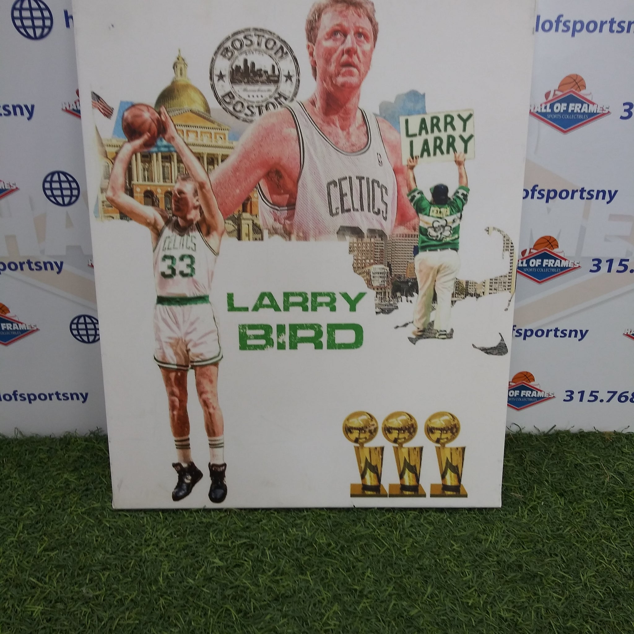 LARRY BIRD COLLAGE BOSTON CELTICS 16X20 CUSTOM CANVAS PRINT - READY TO HANG