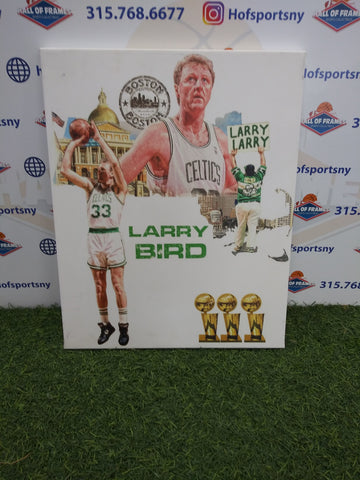 LARRY BIRD COLLAGE BOSTON CELTICS 16X20 CUSTOM CANVAS PRINT - READY TO HANG