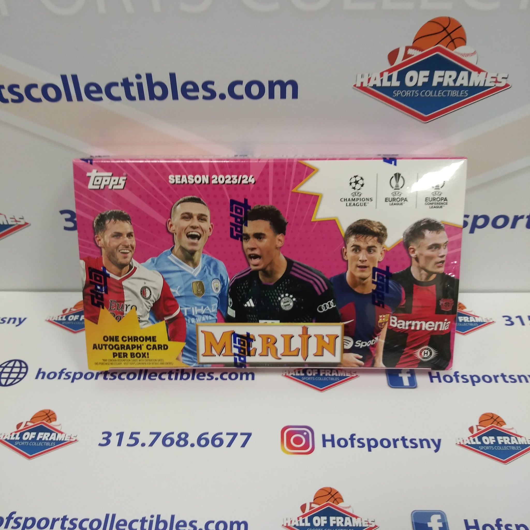 2023/24 TOPPS UEFA MERLIN HOBBY SOCCER BOX! ONE CHROME AUTO PER BOX!