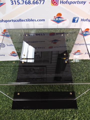 COLLECT SAVE PROTECT FULL SIZE MIRRORED BACK/ BLACK ACRYLIC FULL SIZE FOOTBALL HELMET DISPLAY CASE!