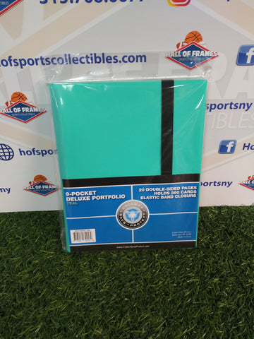 COLLECT SAVE PROTECT TEAL 9 POCKET DELUXE PORTFOLIO BINDER!