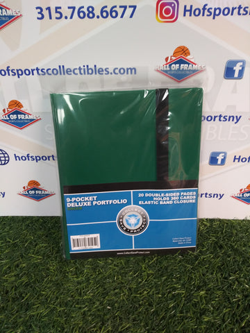 COLLECT SAVE PROTECT GREEN 9 POCKET DELUXE PORTFOLIO BINDER!