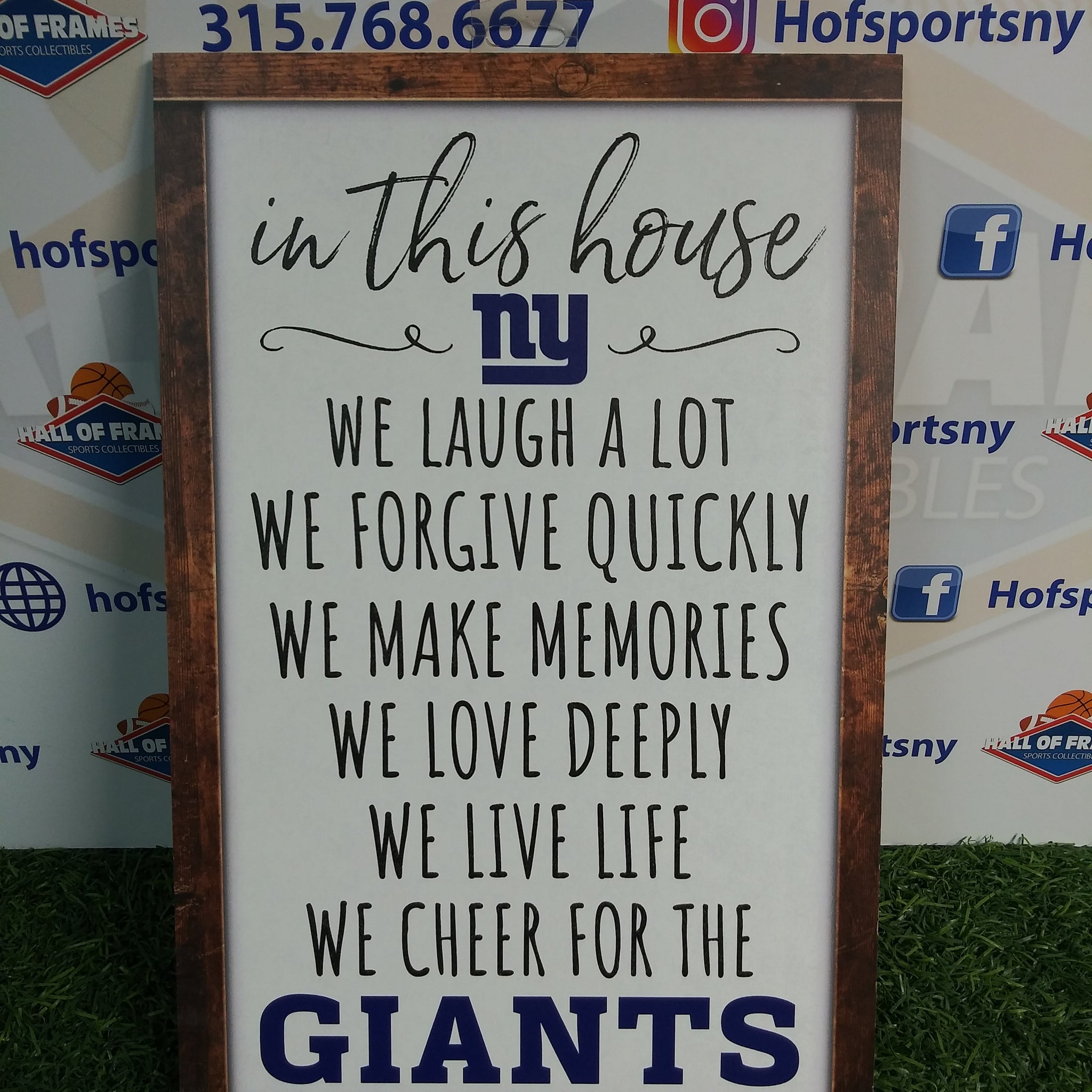 NEW YORK GIANTS "IN THIS HOUSE" WOOD LOGO SIGN!