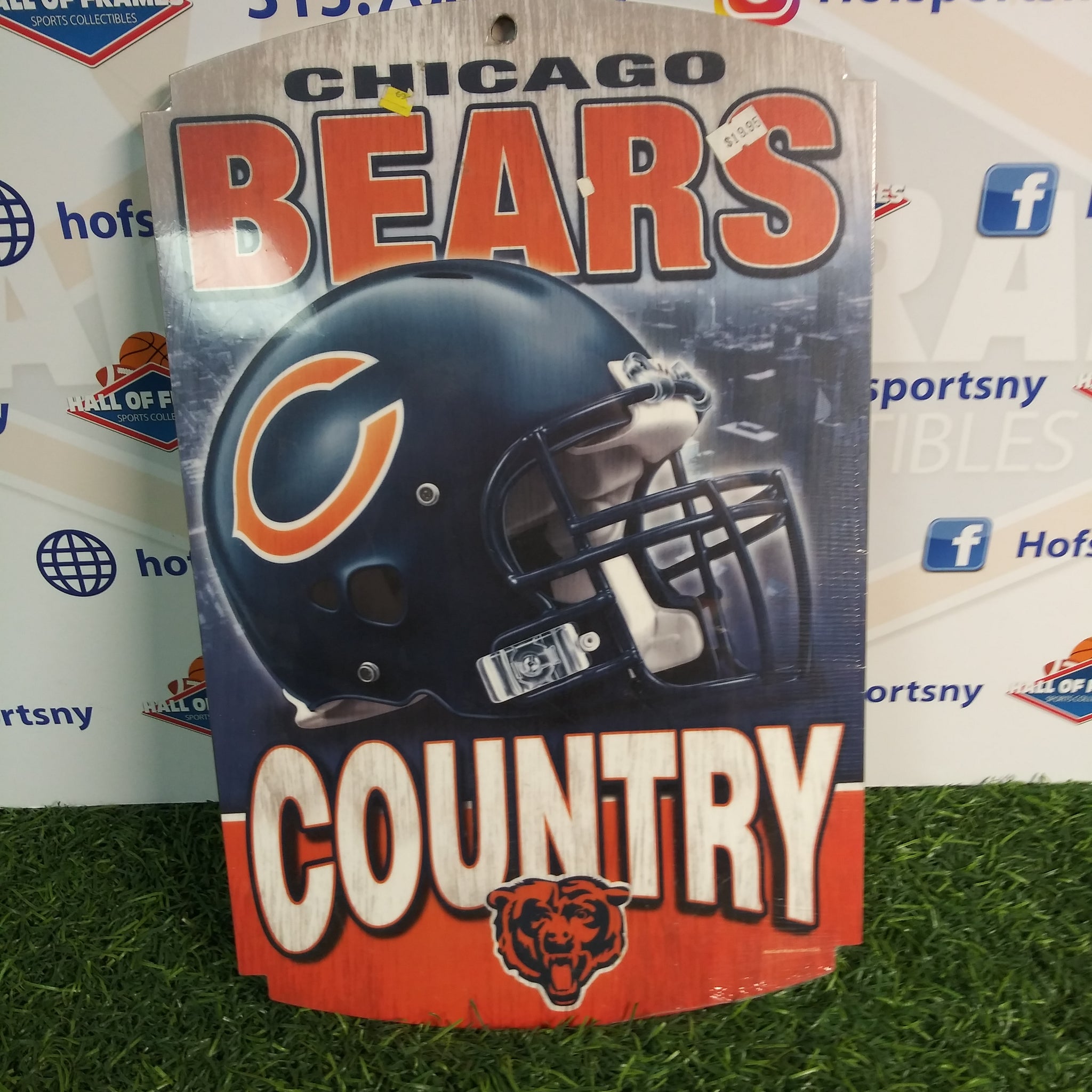 CHICAGO BEARS COUNTRY HELMET LOGO WOOD SIGN!