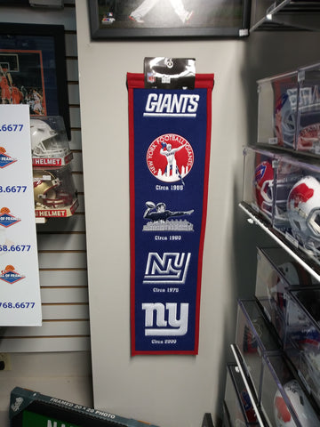 NEW YORK GIANTS HISTORY OF LOGO'S WOOL BANNER!