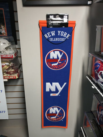 NEW YORK ISLANDERS HISTORY OF LOGO'S WOOL BANNER!