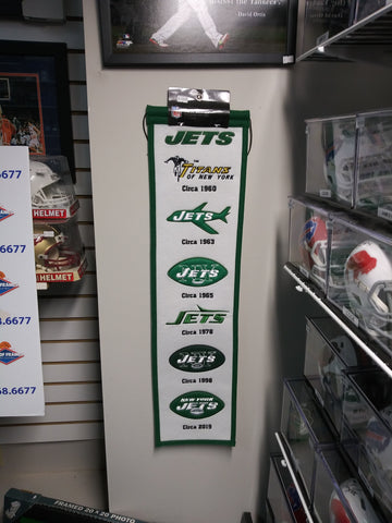 NEW YORK JETS HISTORY OF LOGO'S WOOL BANNER!