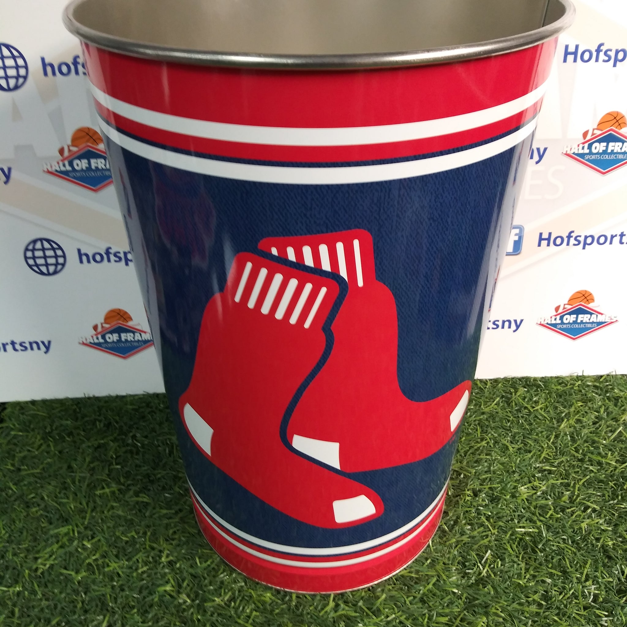 BOSTON RED SOX METAL TRASH CAN!