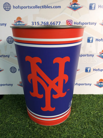 NEW YORK METS METAL TRASH CAN!