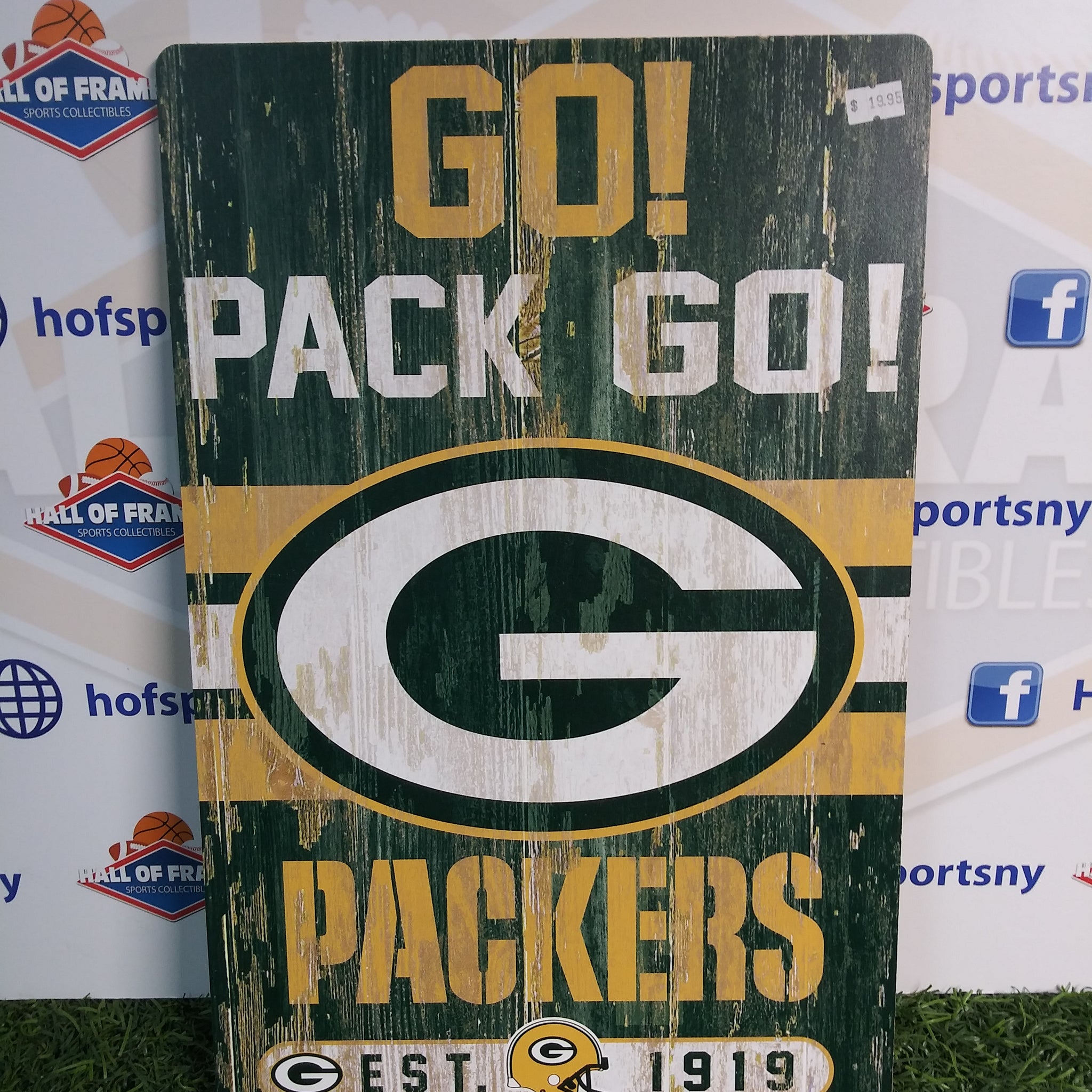 GREEN BAY PACKERS "GO PACK GO" LOGO WOODEN SIGN!