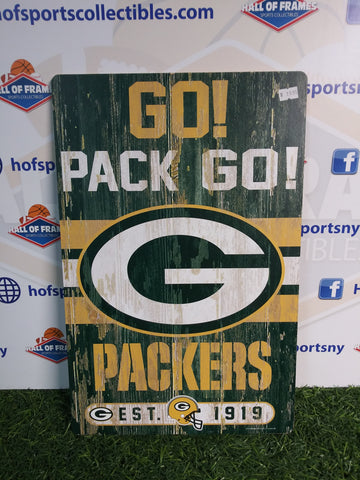 GREEN BAY PACKERS "GO PACK GO" LOGO WOODEN SIGN!