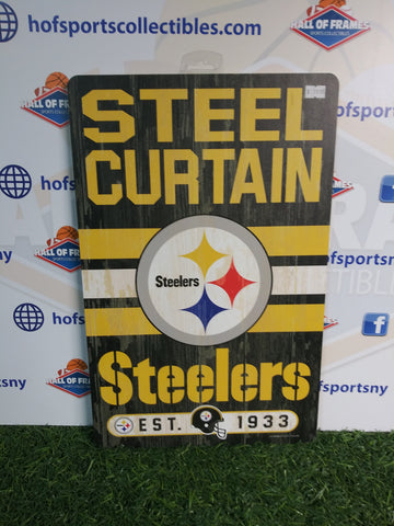 PITTSBURGH STEELERS "STEEL CURTAIN" LOGO WOODEN SIGN!