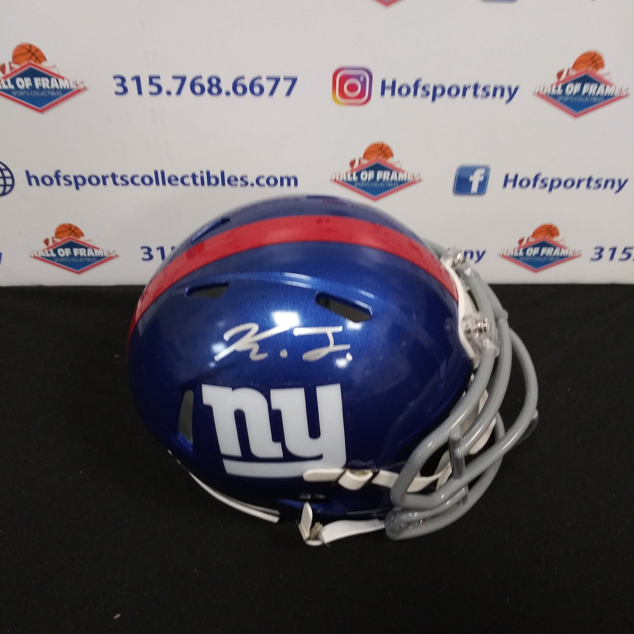 KAYVON THIBODEAUX NEW YORK GIANTS SIGNED BLUE MINI HELMET! JSA COA!