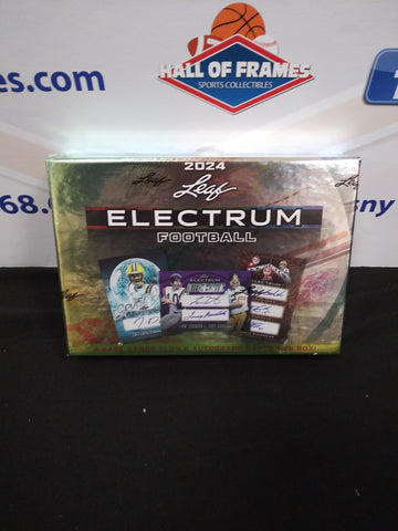 2024 LEAF ELECTRUM FOOTBALL HOBBY BOX! 4 CARDS AND 6 AUTOS PER BOX!