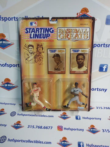 1989 KENNER STARTING LINEUP HANK AARON EDDIE MATTHEWS BASEBALL GREATS! (A)