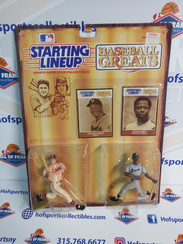 1989 KENNER STARTING LINEUP HANK AARON EDDIE MATTHEWS BASEBALL GREATS! (C)