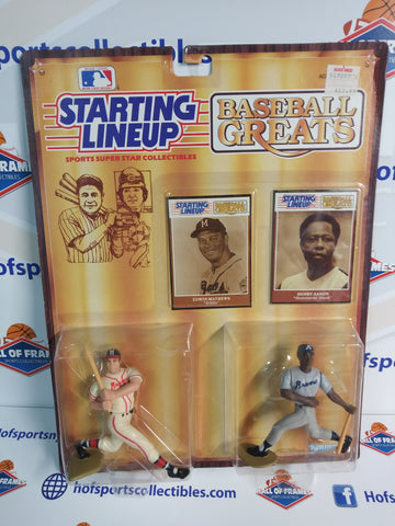 1989 KENNER STARTING LINEUP HANK AARON EDDIE MATTHEWS BASEBALL GREATS! (C)