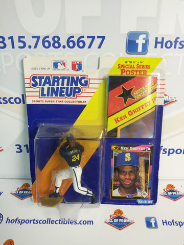 1991 KENNER STARTING LINEUP KEN GRIFFEY JR SPECIAL SERIES W/ POSTER ACTION FIGURE!