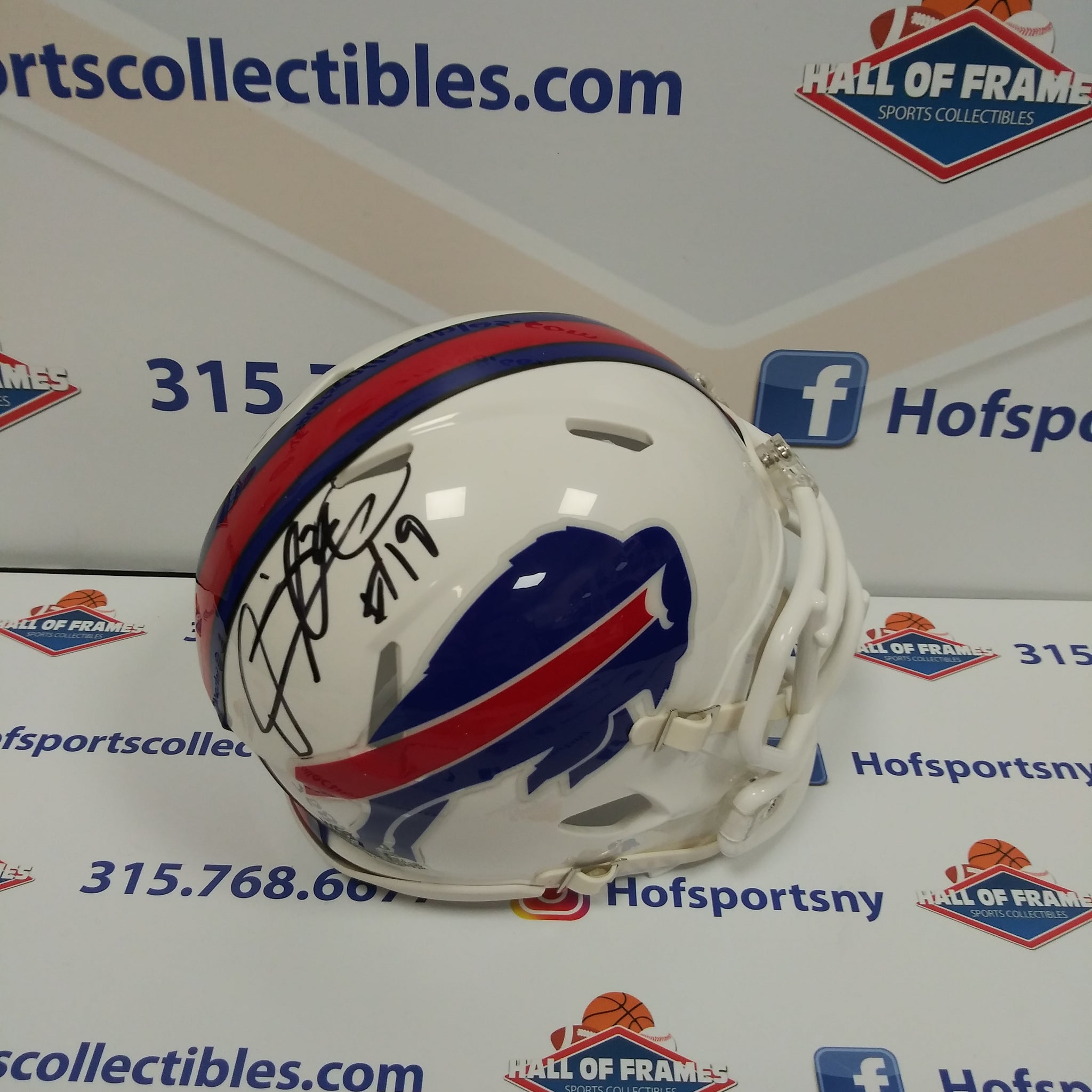 ISAIAH MCKENZIE BUFFALO BILLS SIGNED WHITE MINI HELMET! HOF COA!