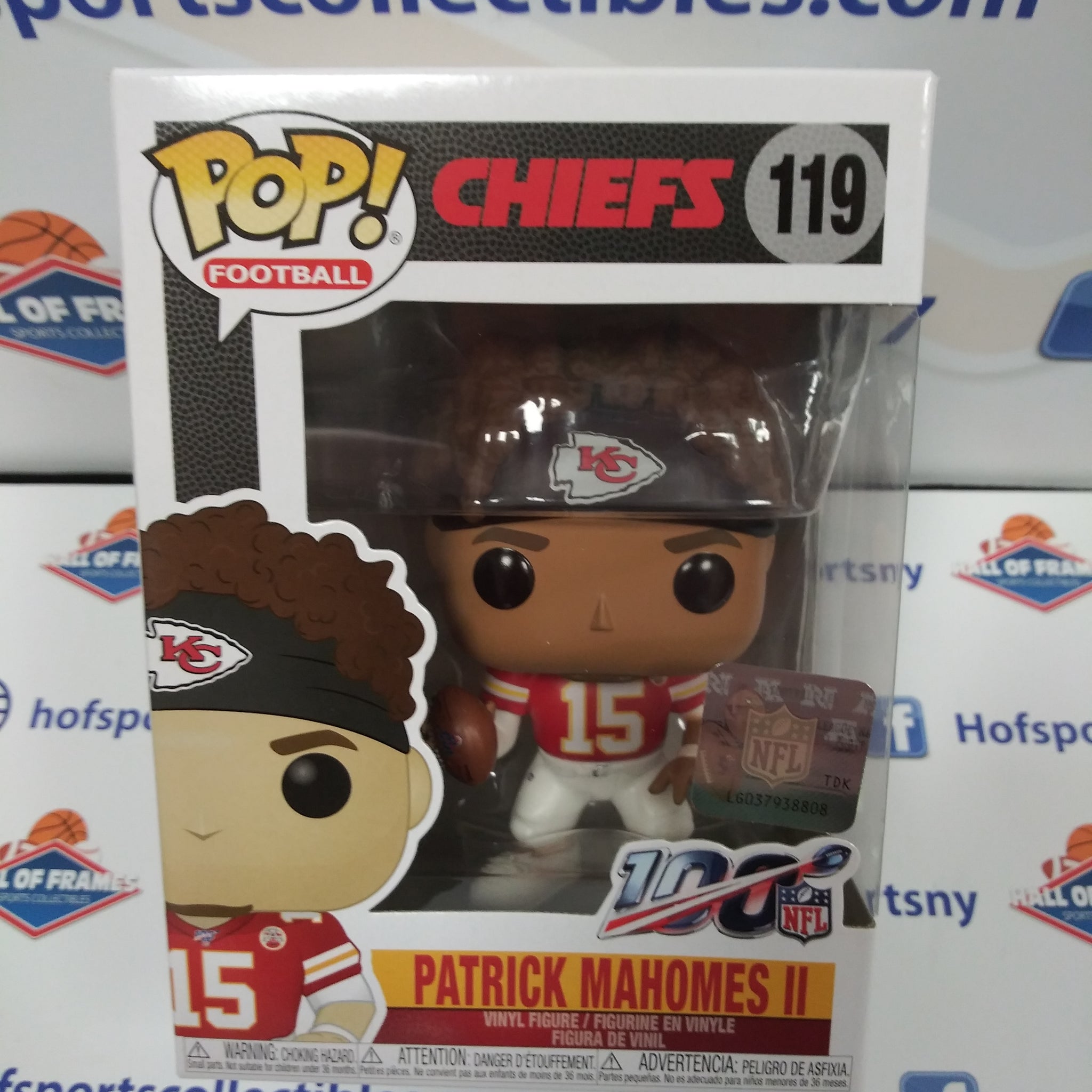 PATRICK MAHOMES KANSAS CITY CHIEFS NFL 100 FUNKO POP #119!