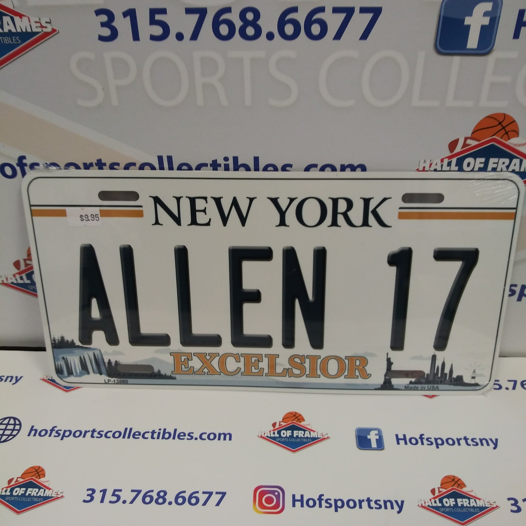 JOSH ALLEN NEW YORK STATE "ALLEN 17" LICENSE PLATE!