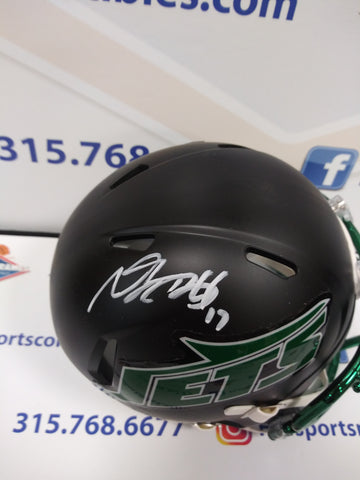 DAVANTE ADAMS NEW YORK JETS SIGNED BLACK MINI HELMET! BECKETT WITNESS COA!