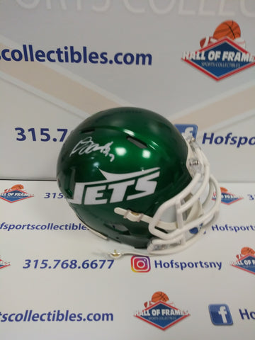 DAVANTE ADAMS NEW YORK JETS SIGNED GREEN MINI HELMET! BECKETT WITNESS COA!