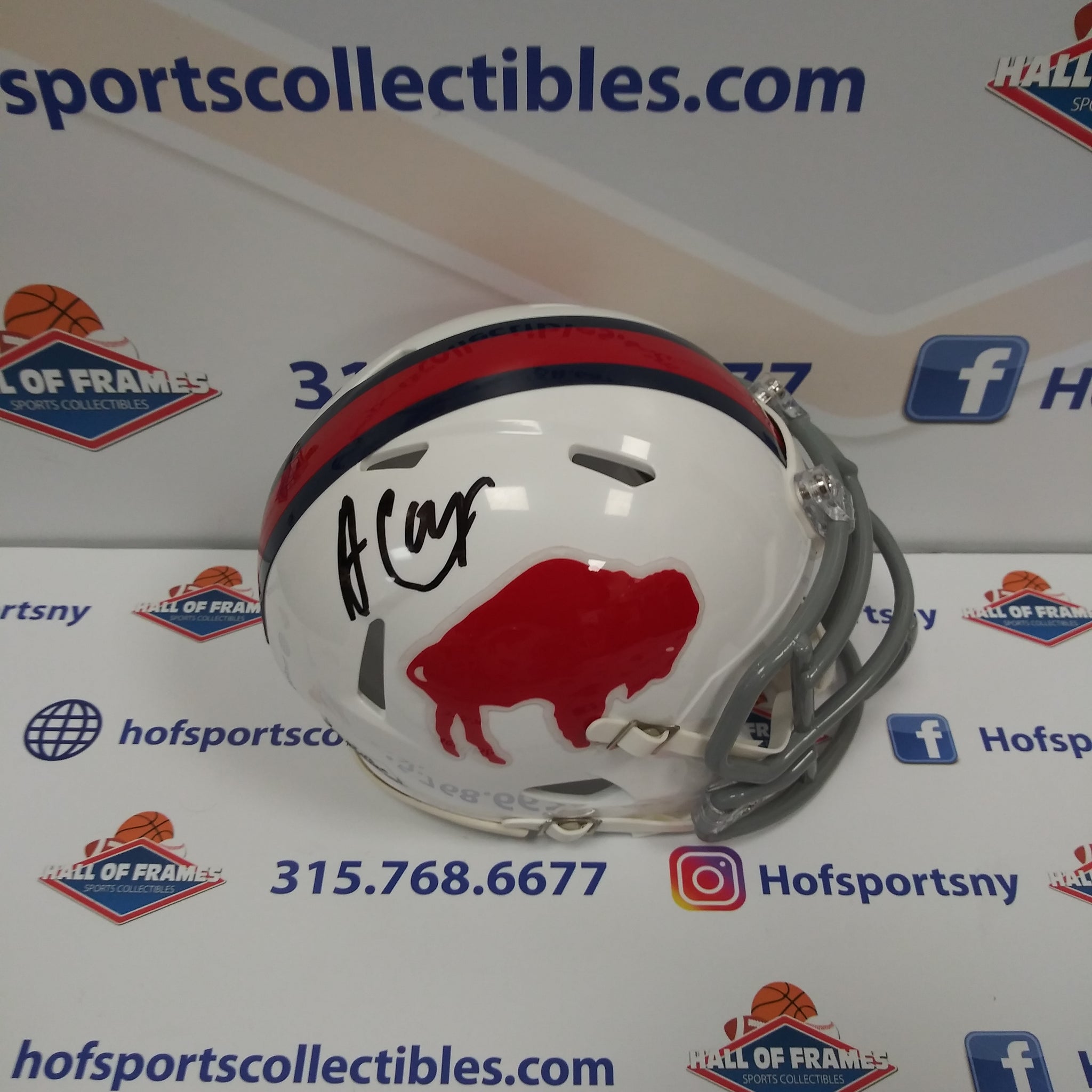 AMARI COOPER BUFFALO BILLS SIGNED THROWBACK MINI HELMET! JSA COA!