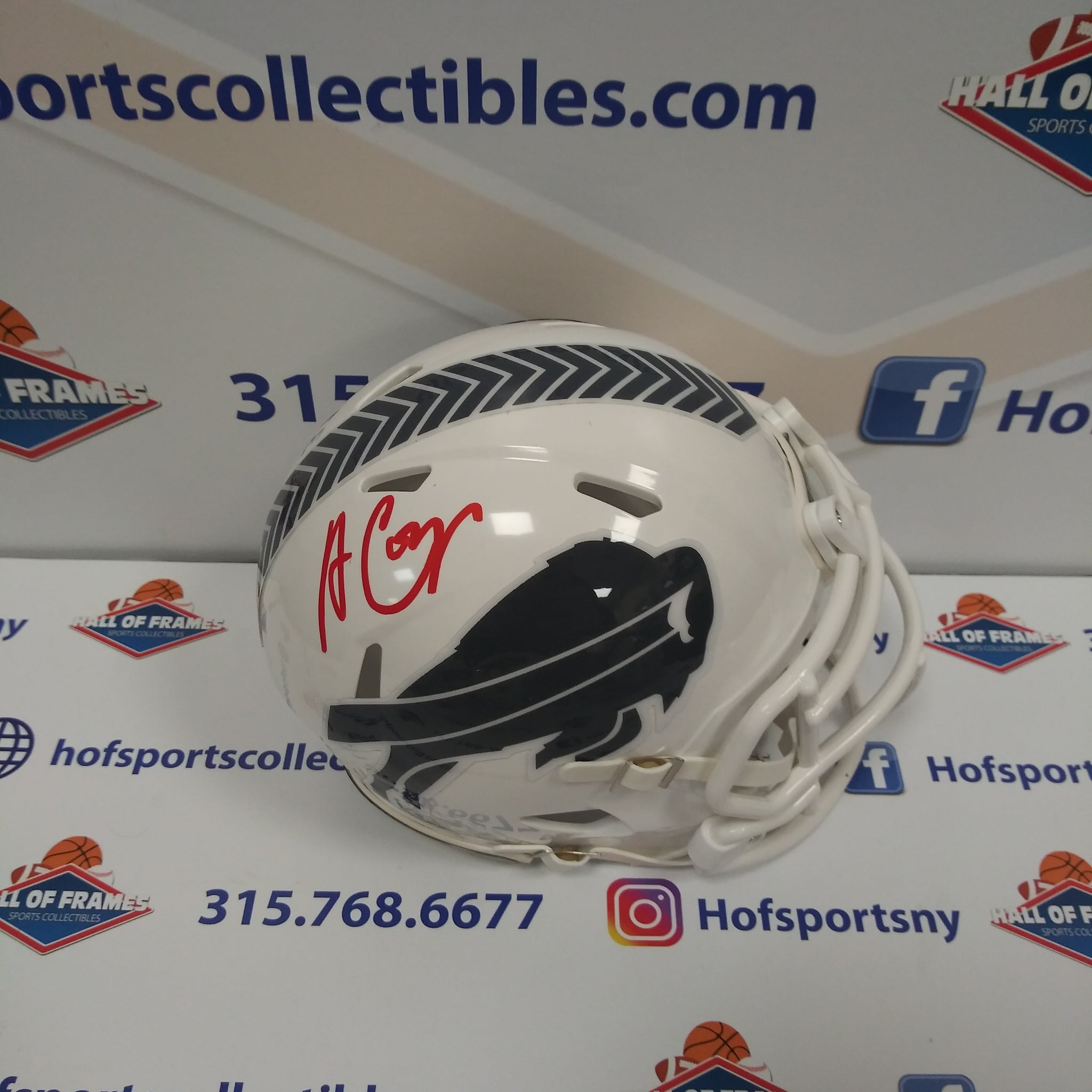 AMARI COOPER BUFFALO BILLS SIGNED SALUTE TO SERVICE MINI HELMET! JSA COA!