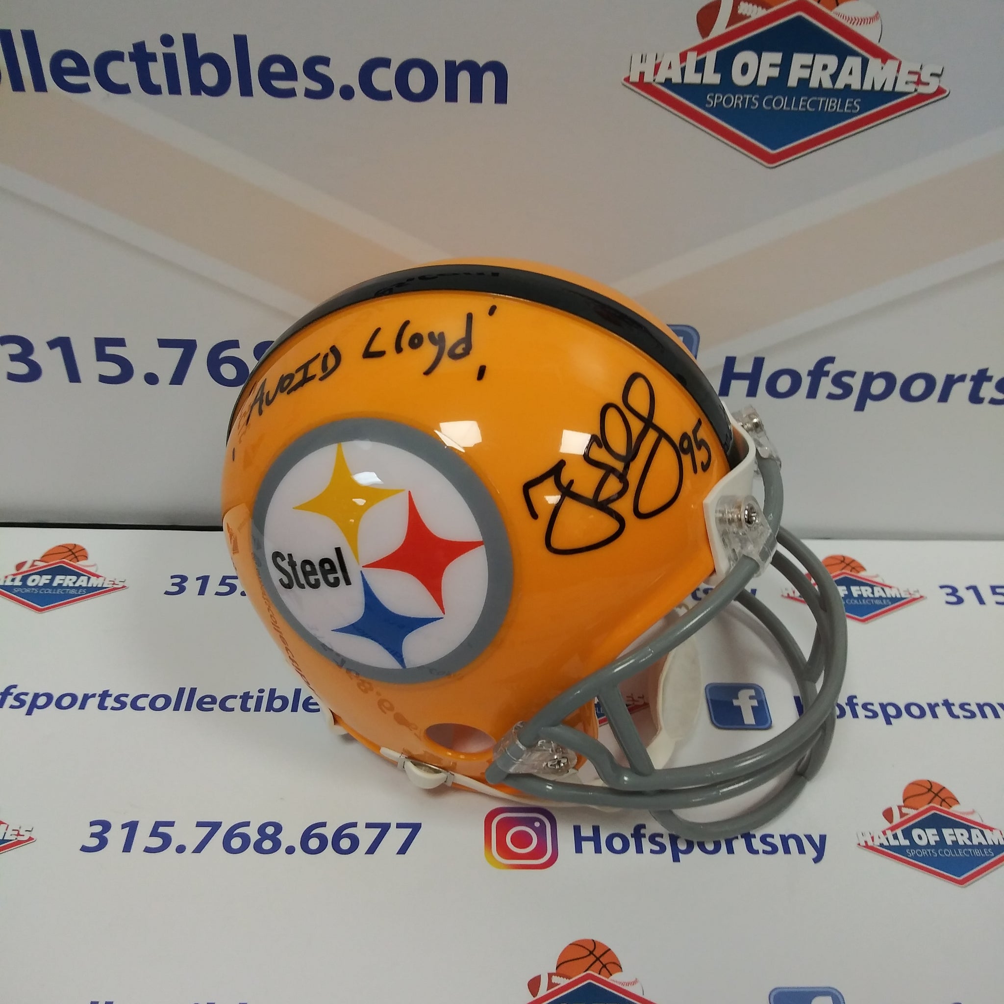 GREG LLOYD PITTSBURGH STEELERS SIGNED THROWBACK MINI HELMET INSCR. "AVOID LLOYD" BGS COA!