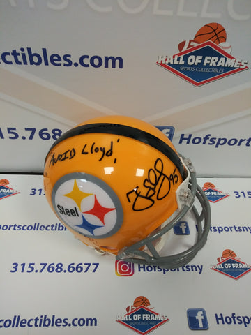 GREG LLOYD PITTSBURGH STEELERS SIGNED THROWBACK MINI HELMET INSCR. 