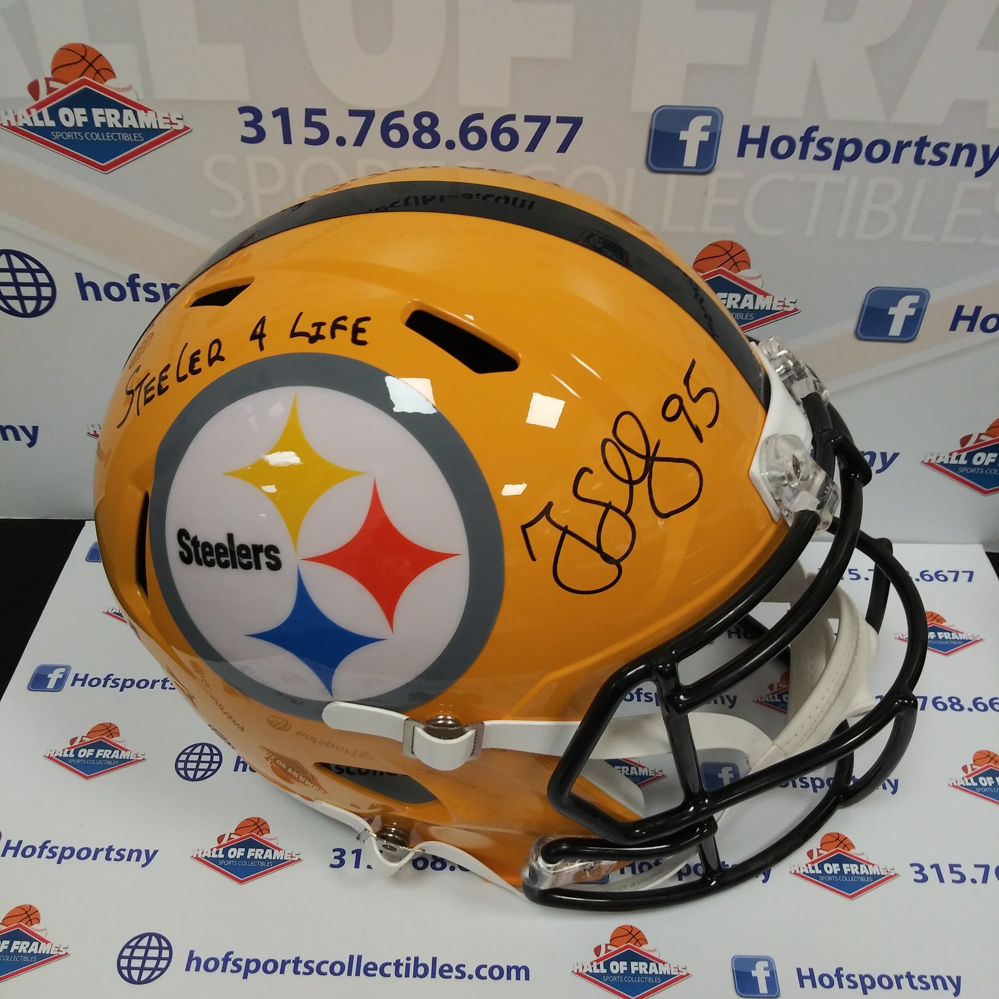 GREG LLOYD PITTSBURGH STEELERS SIGNED INSCR. "STEELER 4 LIFE" FULL SIZE HELMET BGS COA!