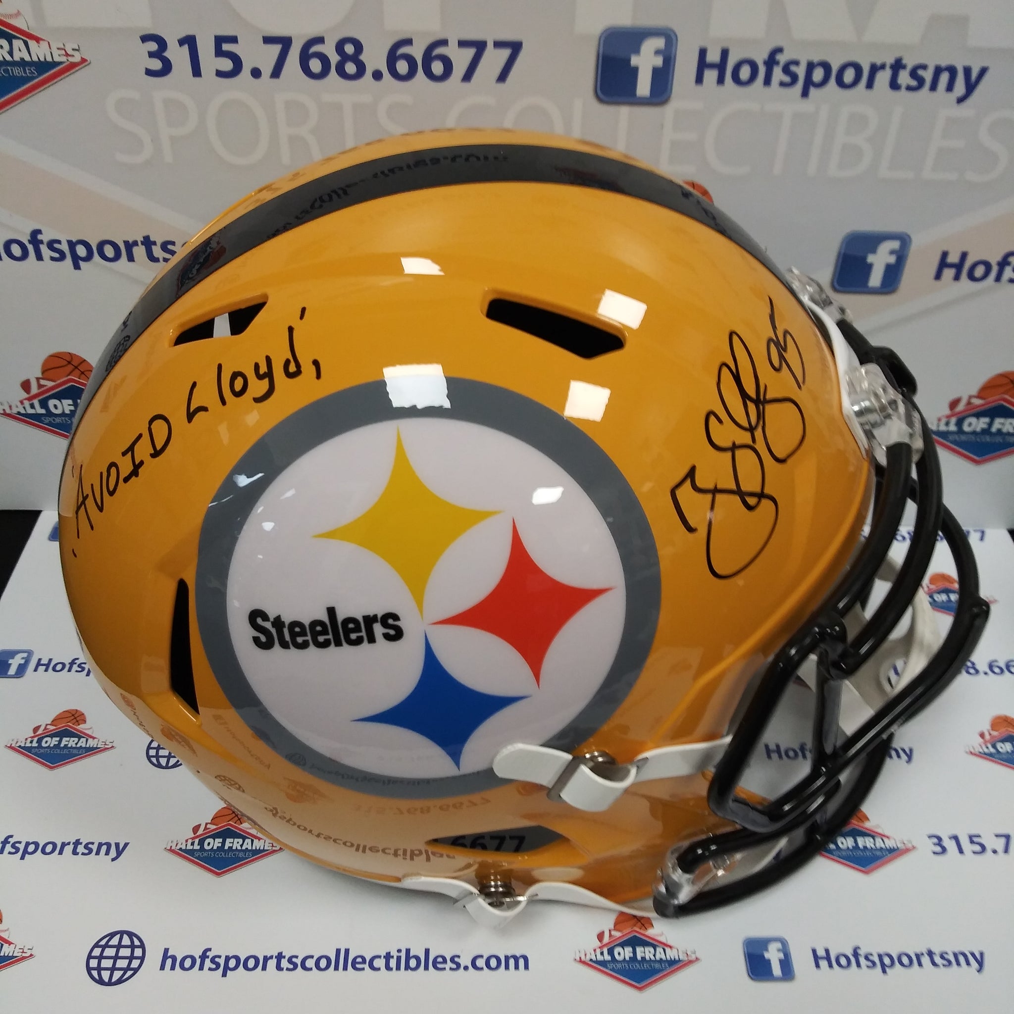 GREG LLOYD PITTSBURGH STEELERS SIGNED INSCR. "AVOID LLOYD" FULL SIZE HELMET BGS COA!