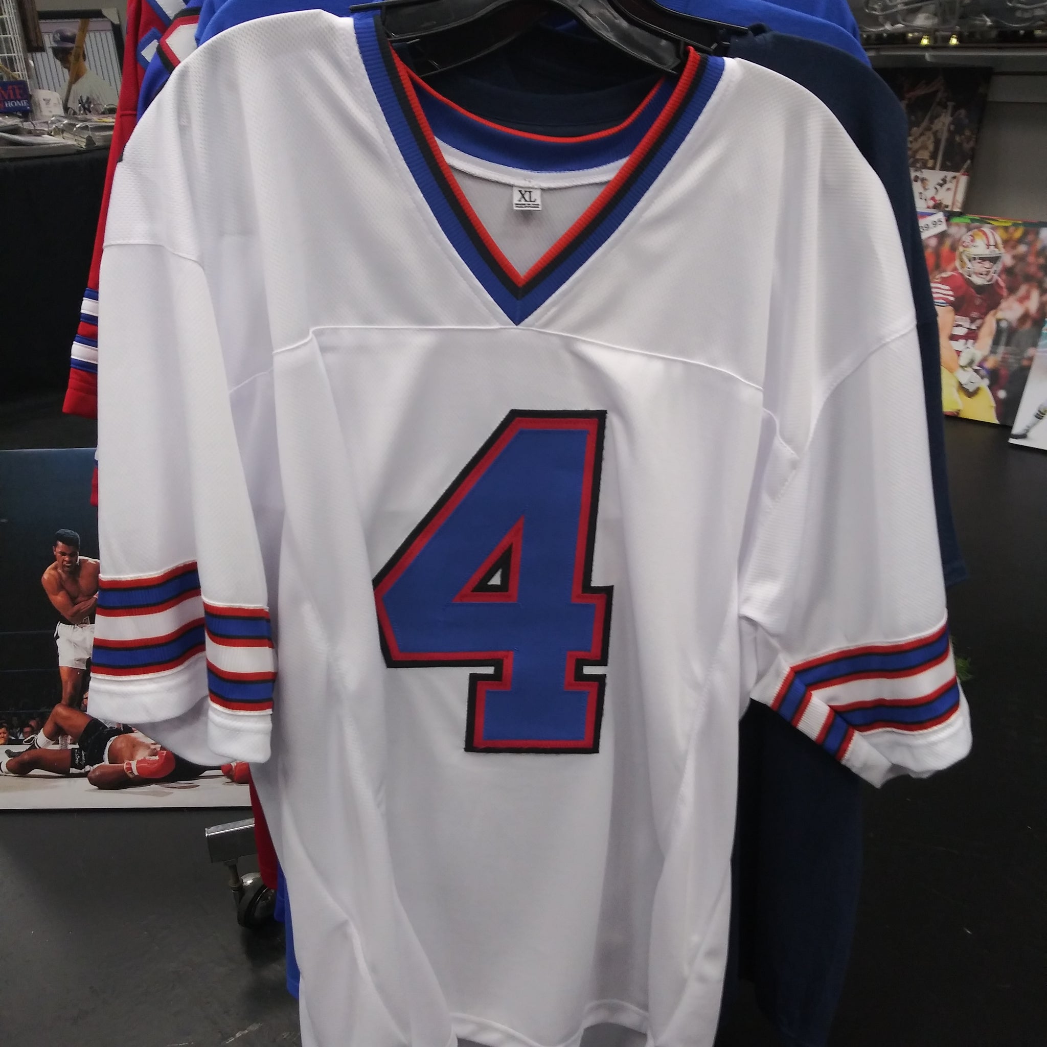 JAMES COOK #4 BILLS SEWN STITCHED WHITE JERSEY SIZE MENS XL