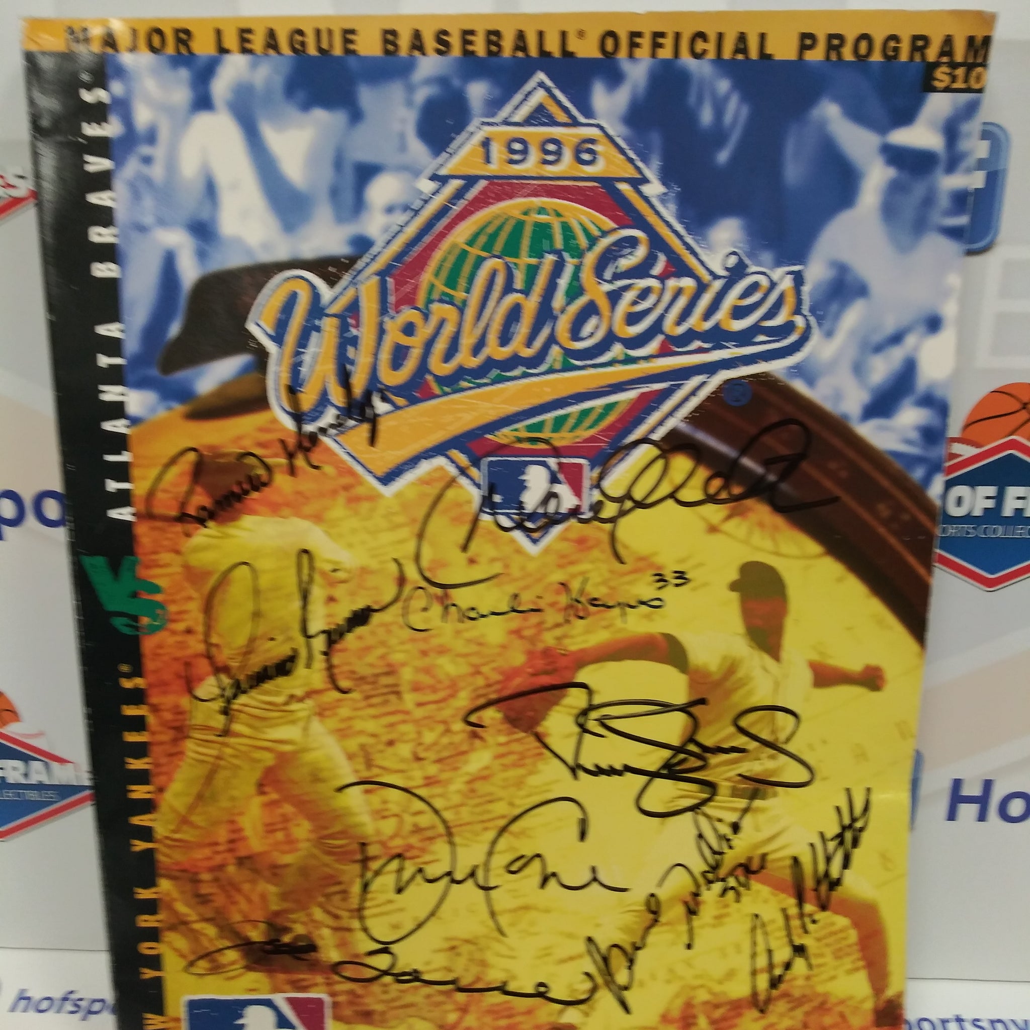 1996 WORLD SERIES YANKEES AUTOGRAPH PROGRAM RIVERA - PETTITE - TORRE JSA COA