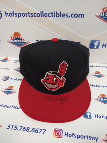 ALBERT BELLE SIGNED CLEVLAND INDIANS NEW ERA FITTED HAT - JSA COA