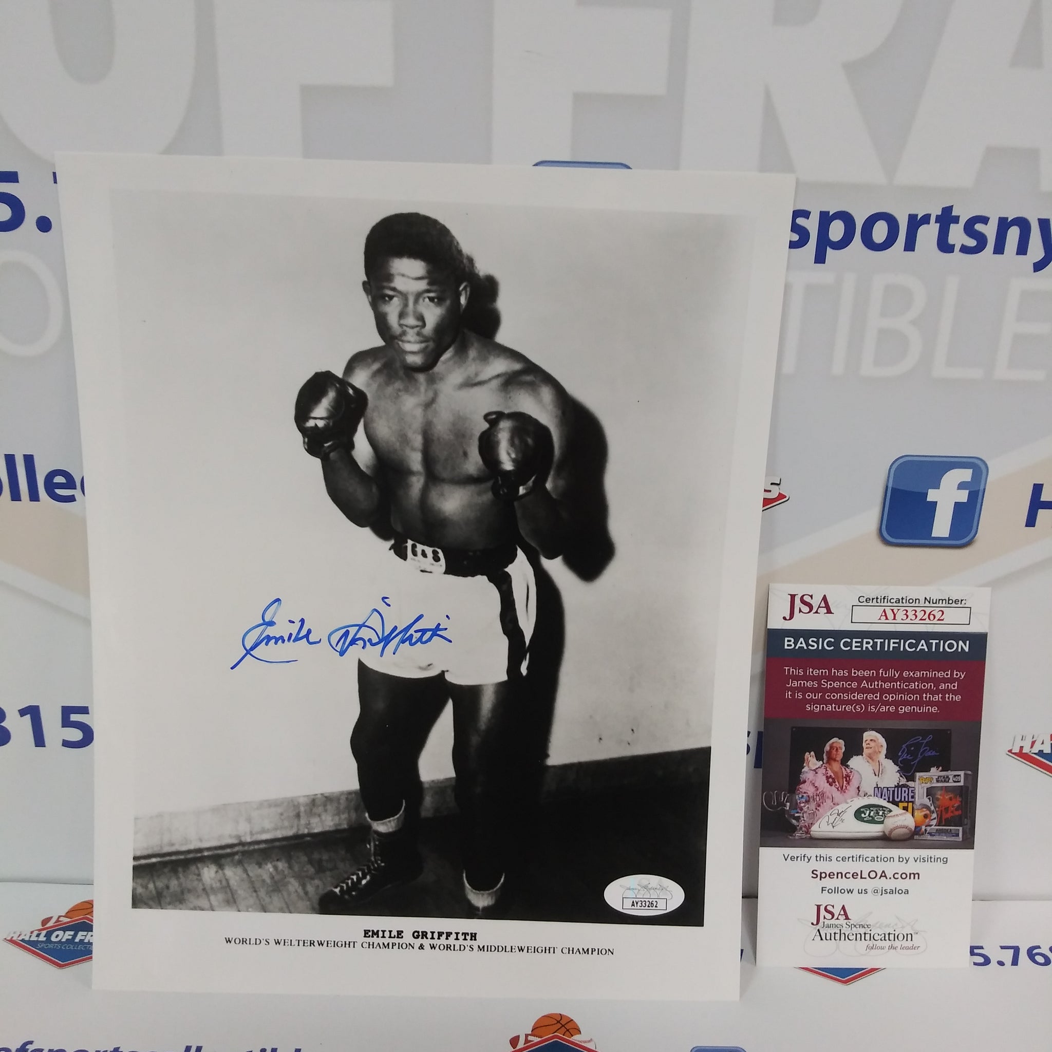 EMILE GRIFFITH SIGNED BOXING HOF 8X10 - JSA COA