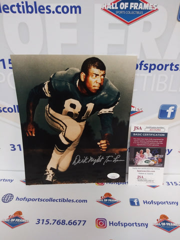 DICK NIGHT TRAIN LANE SIGNED LIONS 8X10 PHOTO - JSA COA