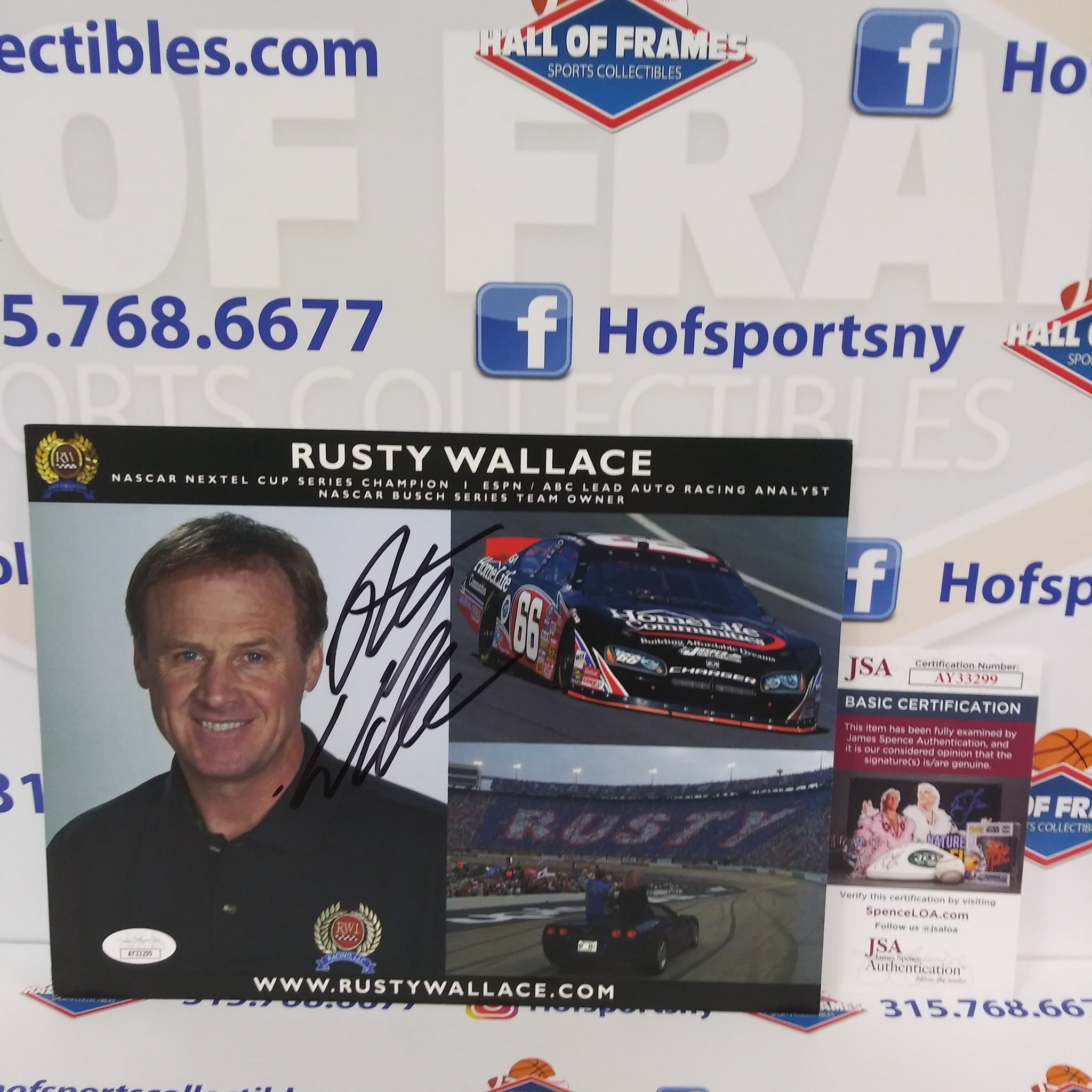 RUSTY WALLACE SIGNED 8 X 11 HOMELIFE PHOTO JSA COA