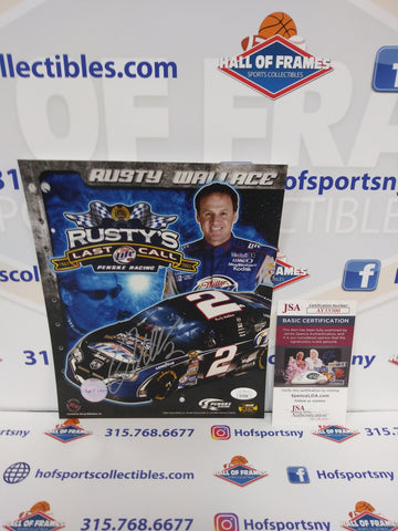 RUSTY WALLACE SIGNED 8 X 10 MILLER LITE PHOTO JSA COA