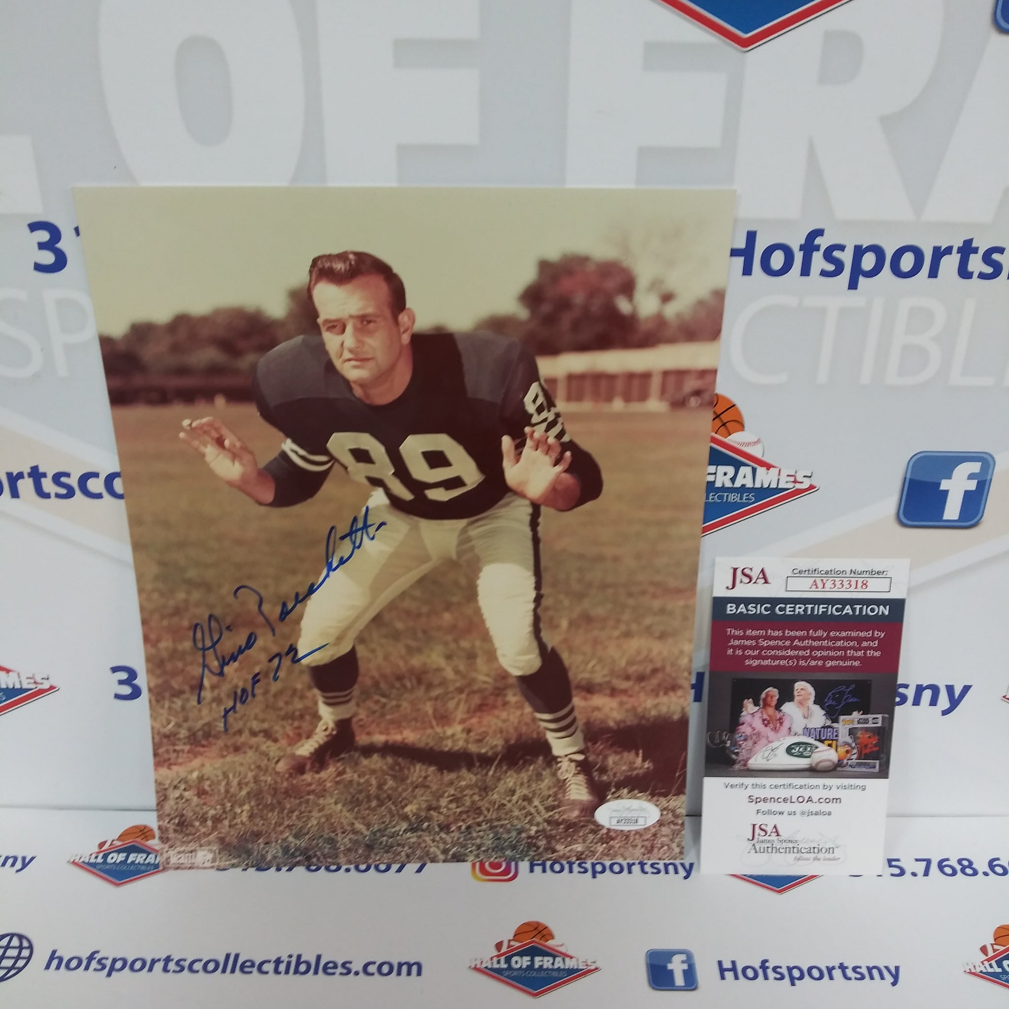 GINO MARCHETTI SIGNED 8 X 10 COLTS PHOTO JSA COA