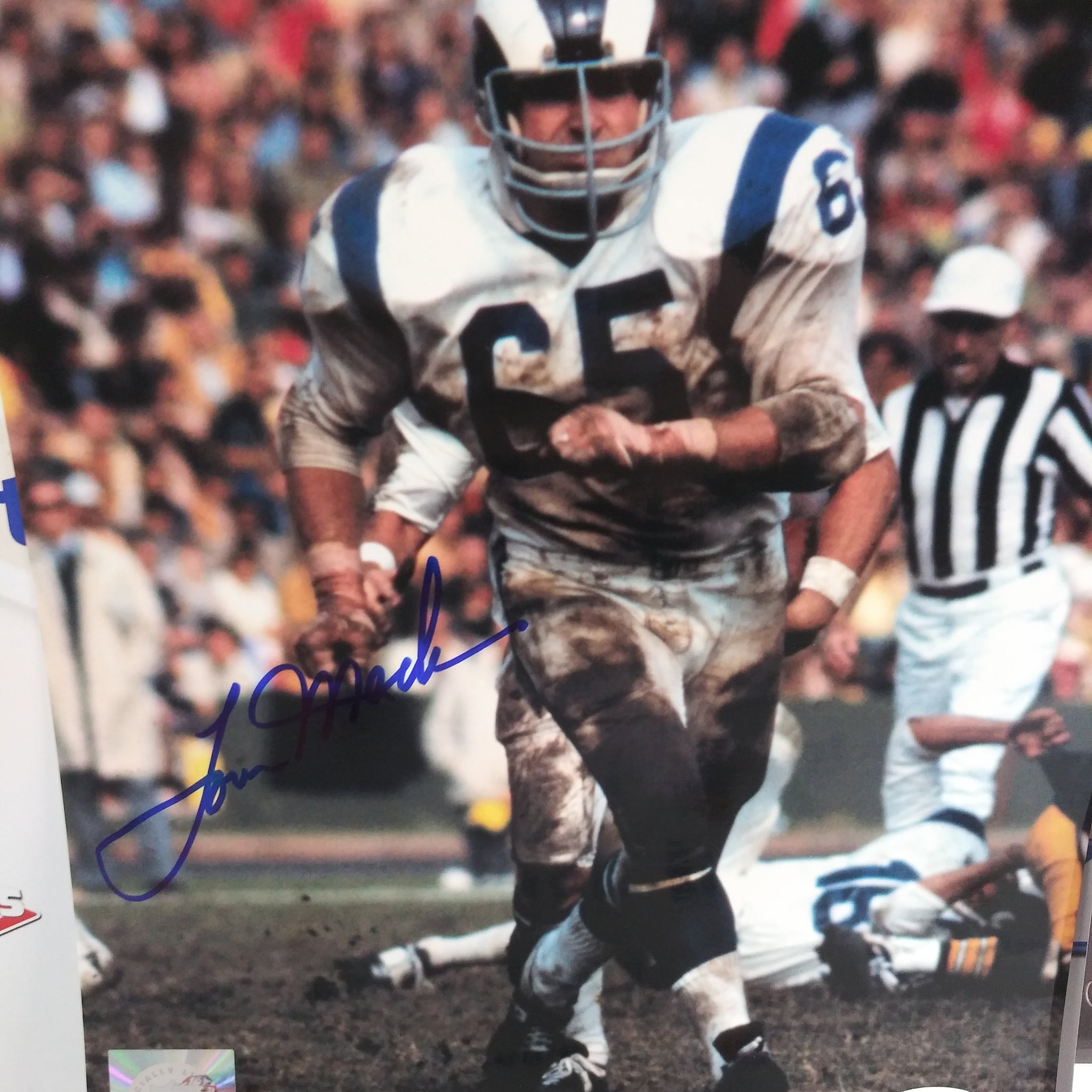 TOM MACK SIGNED COLTS 8X10 PHOTO - JSA COA